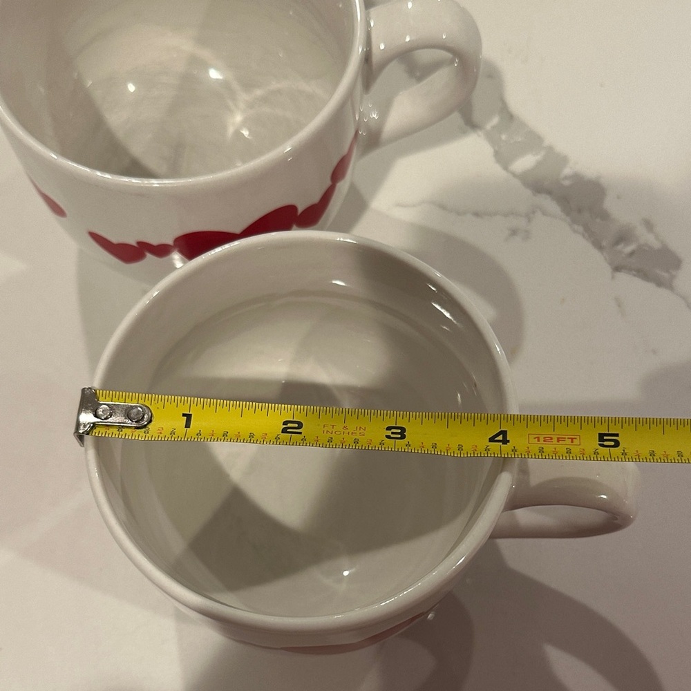 Vintage Set of Red Heart Ceramic Mugs (2) - Picture 11 of 12